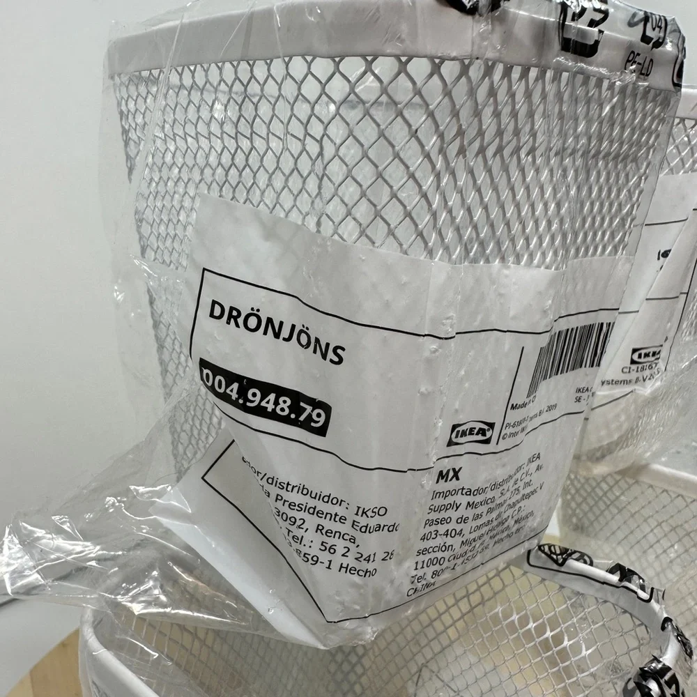 5 IKEA DRONJONS DRÖNJÖNS Holder Pencil  & Pen Cup White Steel 004.948.79 New